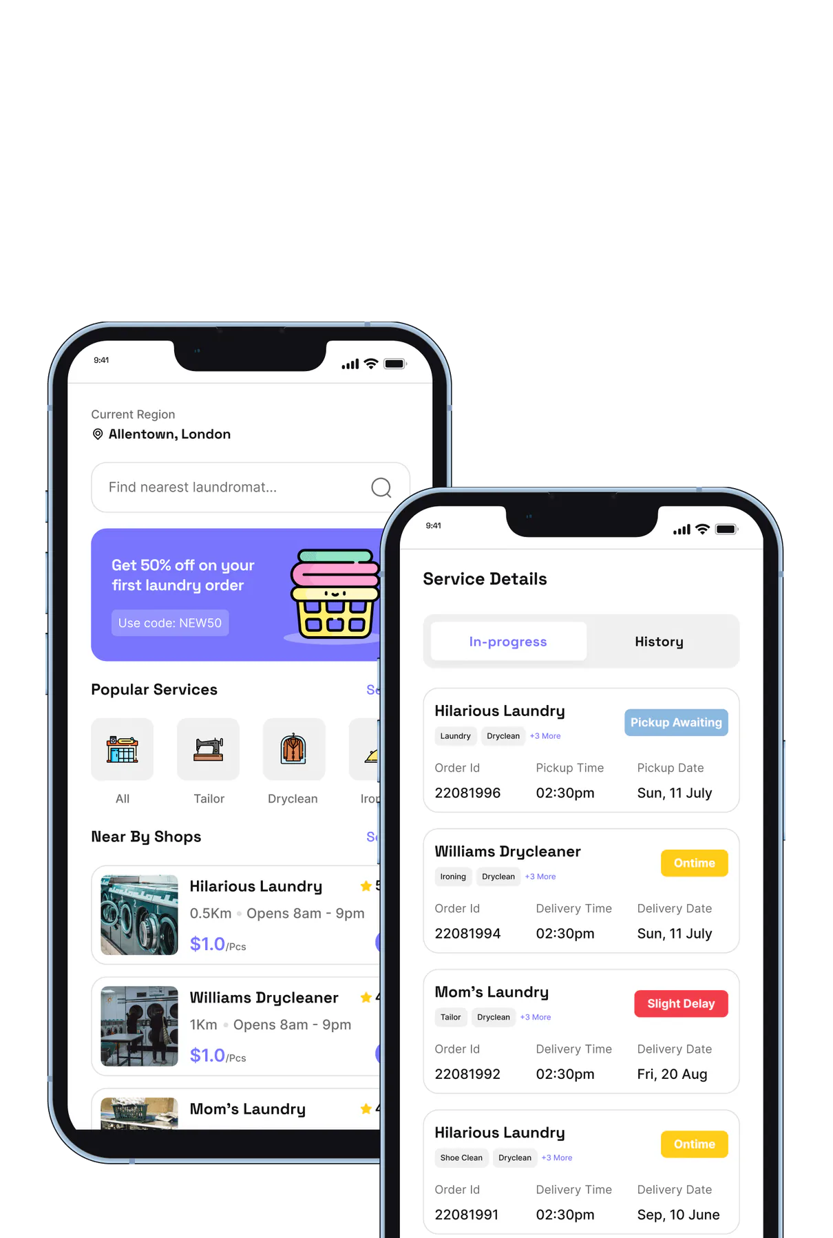 Krios on-demand laundry app built by PixlerLab